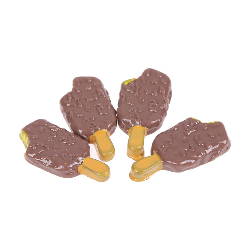4Stck 1:12 Puppenhaus Miniatur Lebensmittel Schokolade Eis bin Stiel Puppe Küche Zubehör