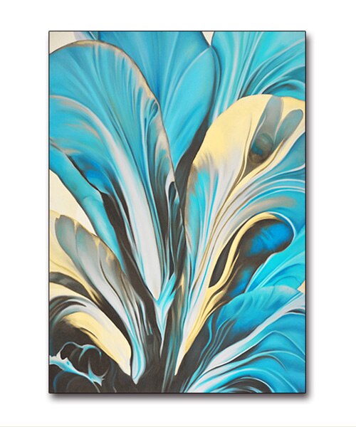 Kunst lerret abstrakt blå bladgull plakat maleri vegg kunst bilde rom kjøkken innredning av hjemmet: Blå / 30 x 40cm uten ramme