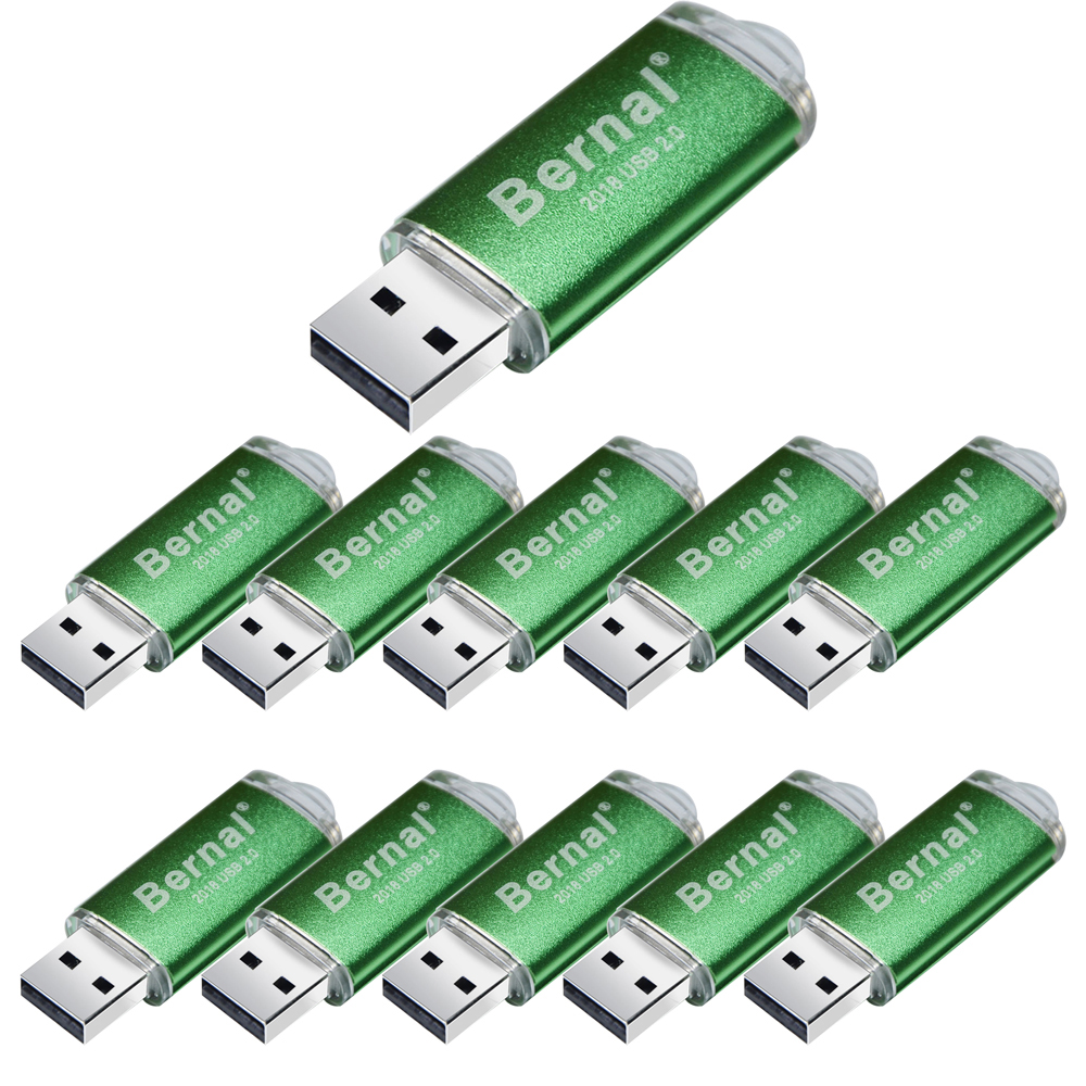 Fabrik 10PCS USB-Flash-Laufwerk 4GB USB 2.0 8GB 16GB 32GB Stift Laufwerke 128MB 256MB 512MB 2GB FLASH STICK Mem: green / 4GB