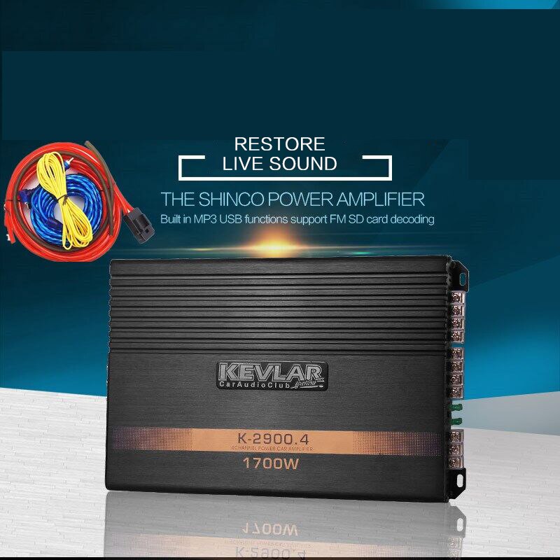 I Key Buy High Power 1700W Audio Car Amplifier 4-Way 4 Channel 12V Auto Stereo Amplifiers Speaker Booster