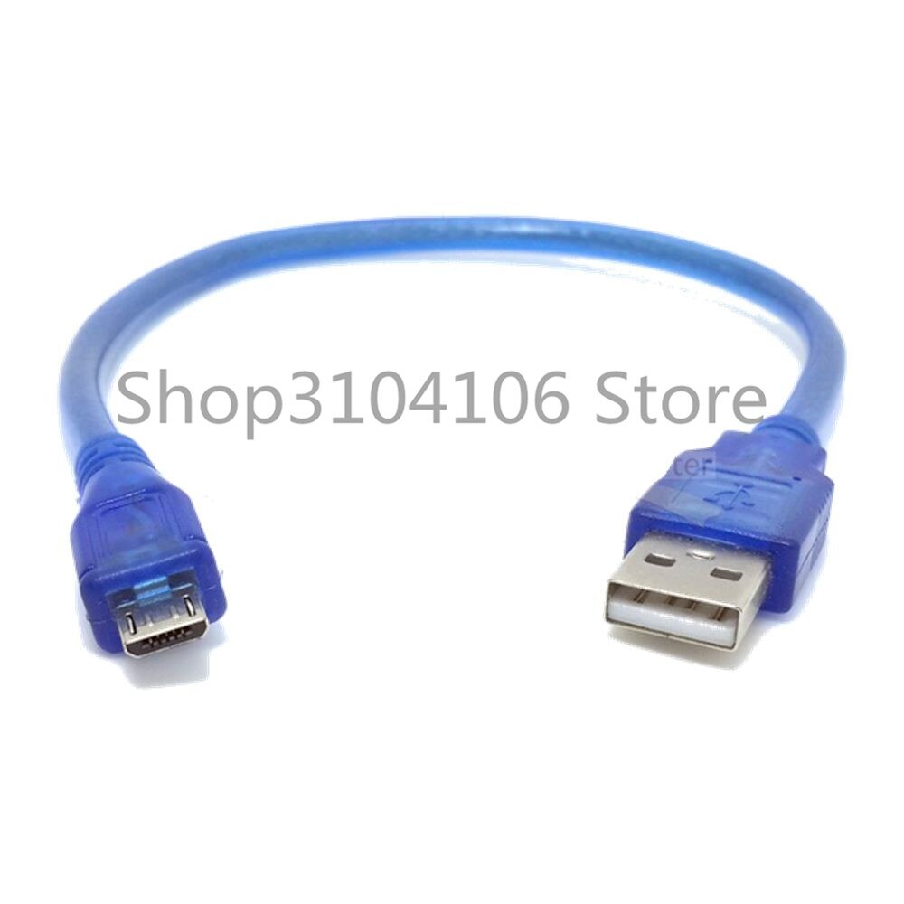 Micro USB 2.0 Data Cable USB Type A to Mirco USB 2.0 Male Dual Shielding(Foil+Braided inside) Transparent Blue