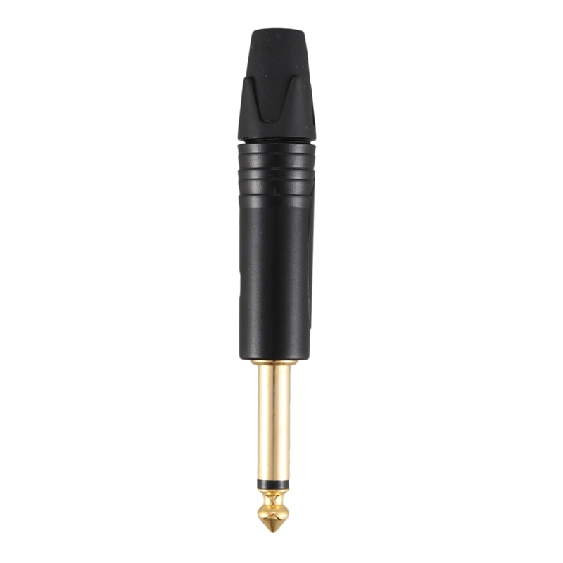 Gold Plating 10Pcs Plug Mono Professionele 2 Pole 6.35 Mm 6.5Mm Stereo Jack Plug Neutrik 6.35 Mm Jack zwart