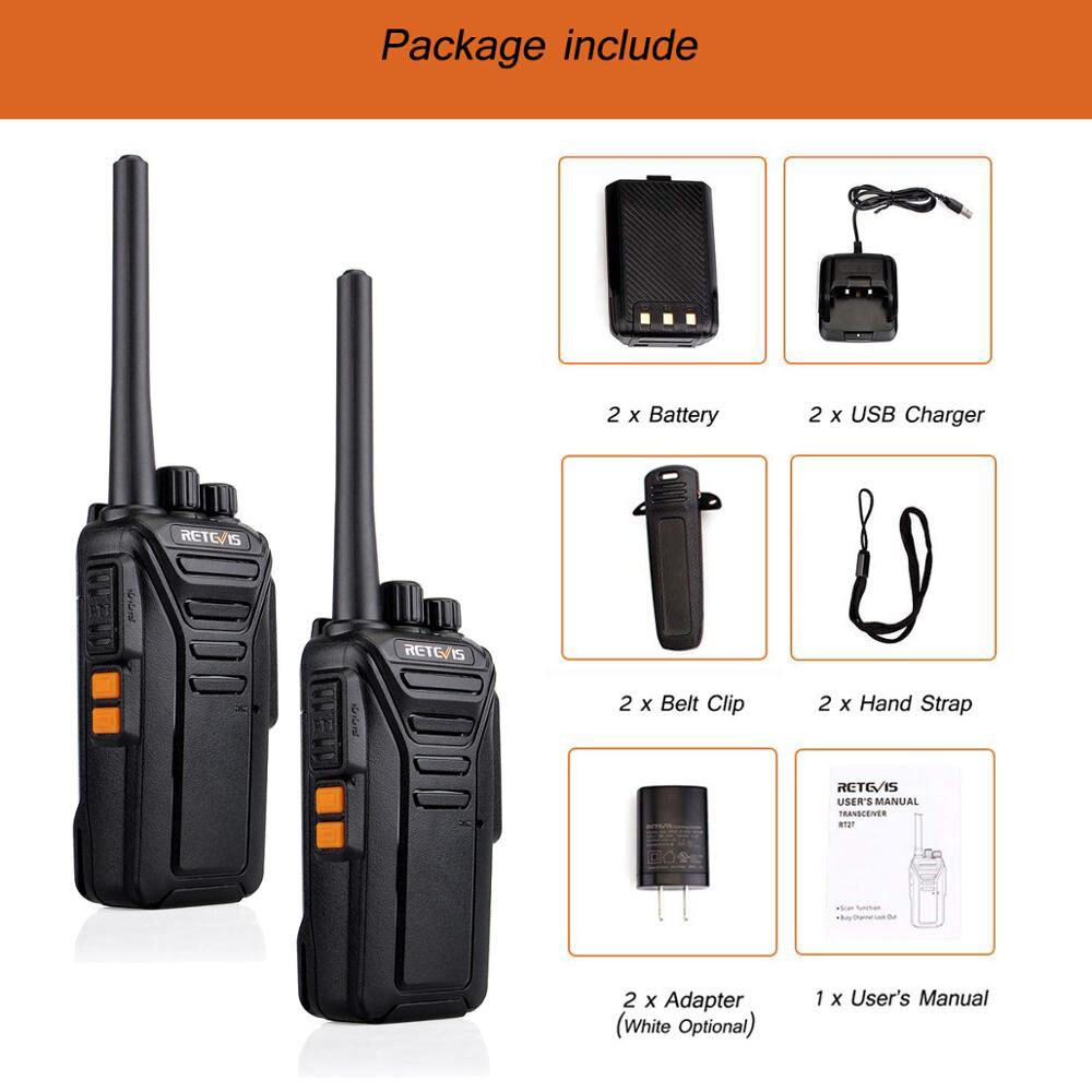 2pcs Retevis RT27 Walkie Talkie PMR Radio PMR446/FRS 0.5 W/2 W VOX USB Opladen Scrambler draagbare 2 Way Radio Station Transceiver