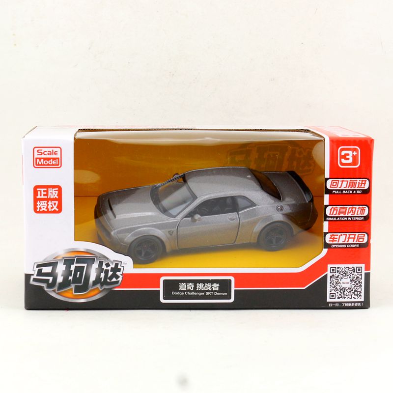 Hohe Simulation Maßstab 1:36 Dodge Challenger Legierung Ziehen Zurück Sammlung Spielzeug Auto Modell Kinder Original Box: Gray  Box