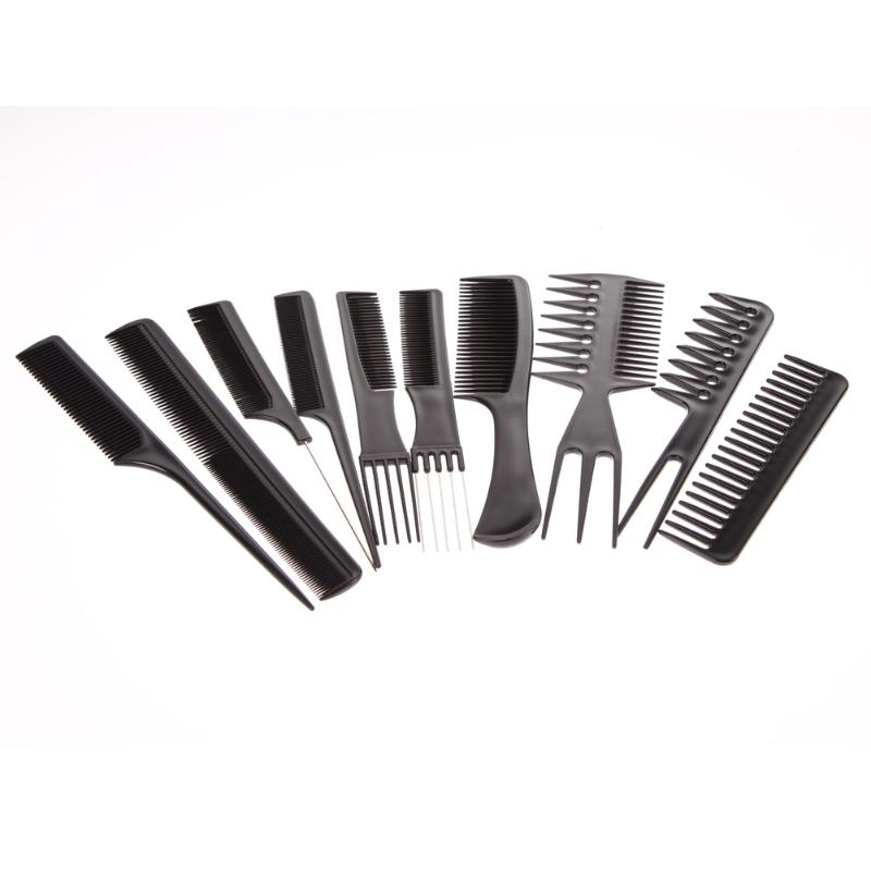 10Pc Kappers Kam Voor Kapsel Antistatische Hairstyling Kam Carbon Fibre Kam Set Voor Salon Zwarte Kleur