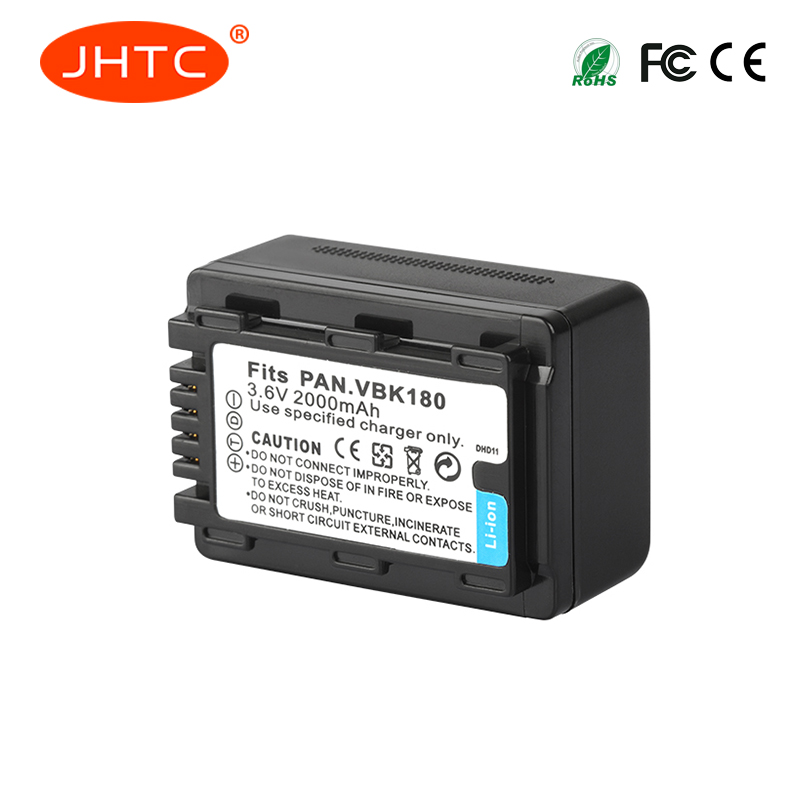 Batterie de caméra VW VBK180, pour Panasonic HC-V700MGK HC-V10GK HC-V100GK HC-V100MGK HC-V500GK HC-V500MGK VW-VBK180 2000mAh