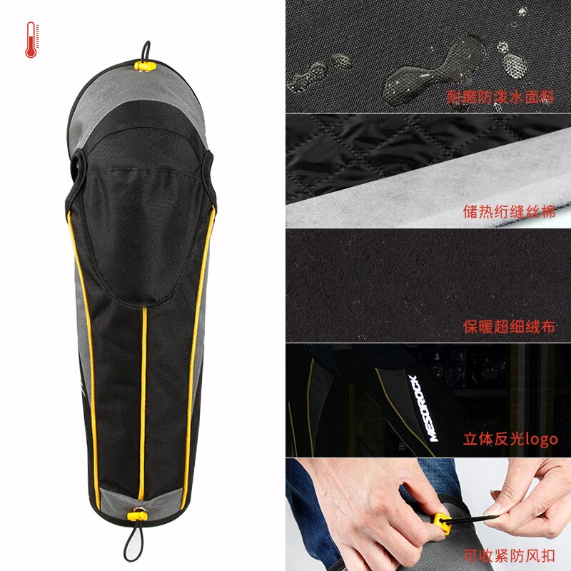 Genouillères de moto chaudes d&#39;hiver, jambières coupe-vent, épais, Plus velours, protection Anti-chute intégrée