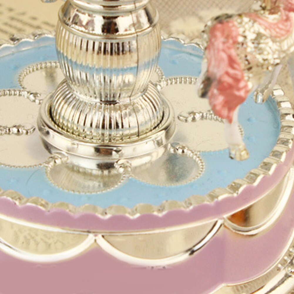 Battery Powered LED Carousel Music Box Birthday Unisex Home Decor Toy Party Baby Room Wedding Romantic Desktop Game
