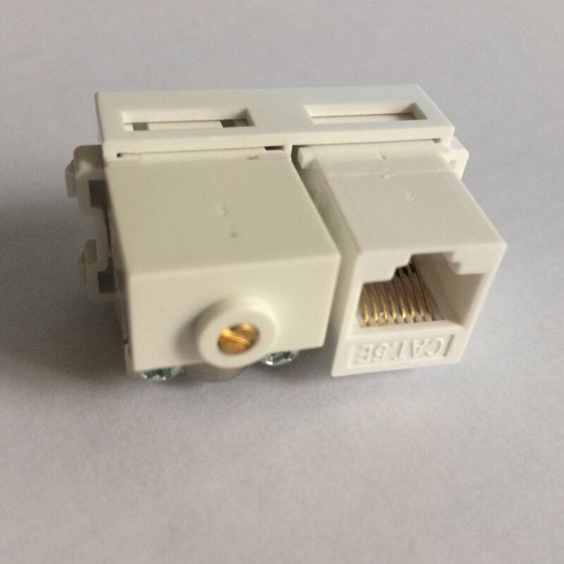 Analog TV With CAT5E RJ45 LAN Socket ATV Network Slot 23x36mm: Female To F RJ45
