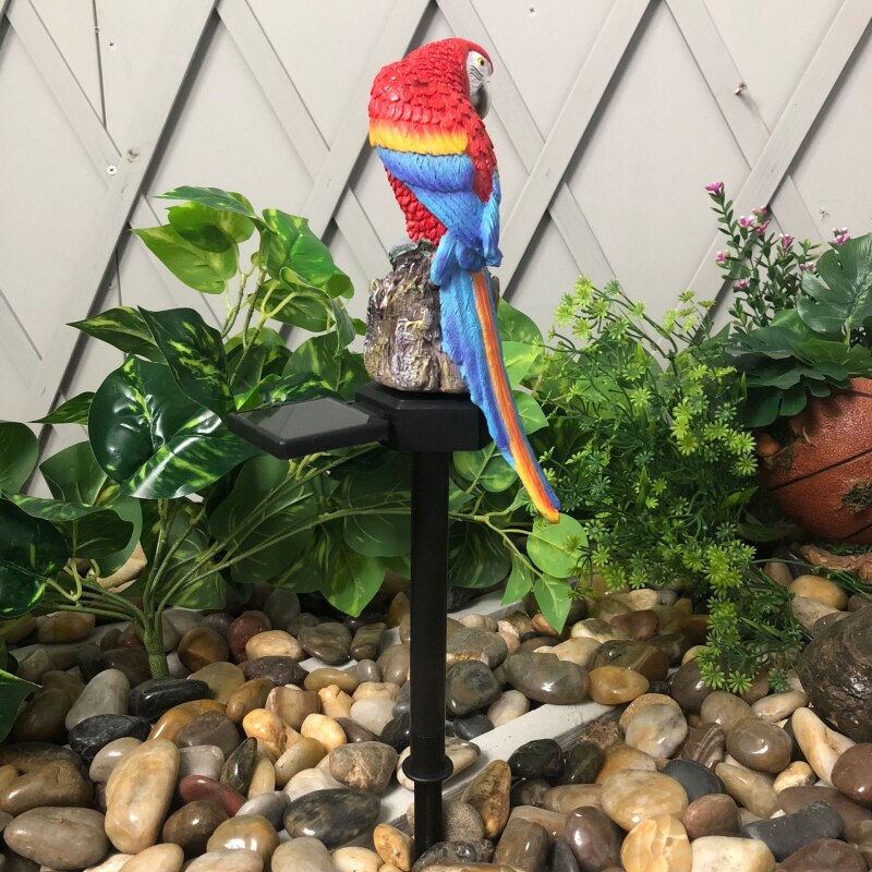 Uil Eekhoorn Parrot Vorm Energie Lamp Led Solar Outdoor Tuin Waterdichte Verlichting Nachtlampje Uil Uil Gazon Lamp Decoratie: red  parrot