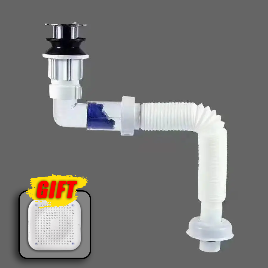 Gootsteen Downpipe Wastafel Cross Drain Downpipe Intrekbare Deodorizering Zeef Badkamer Wastafels Anti Verstopping Keuken Accessoires: Licht Geel / 76Mm