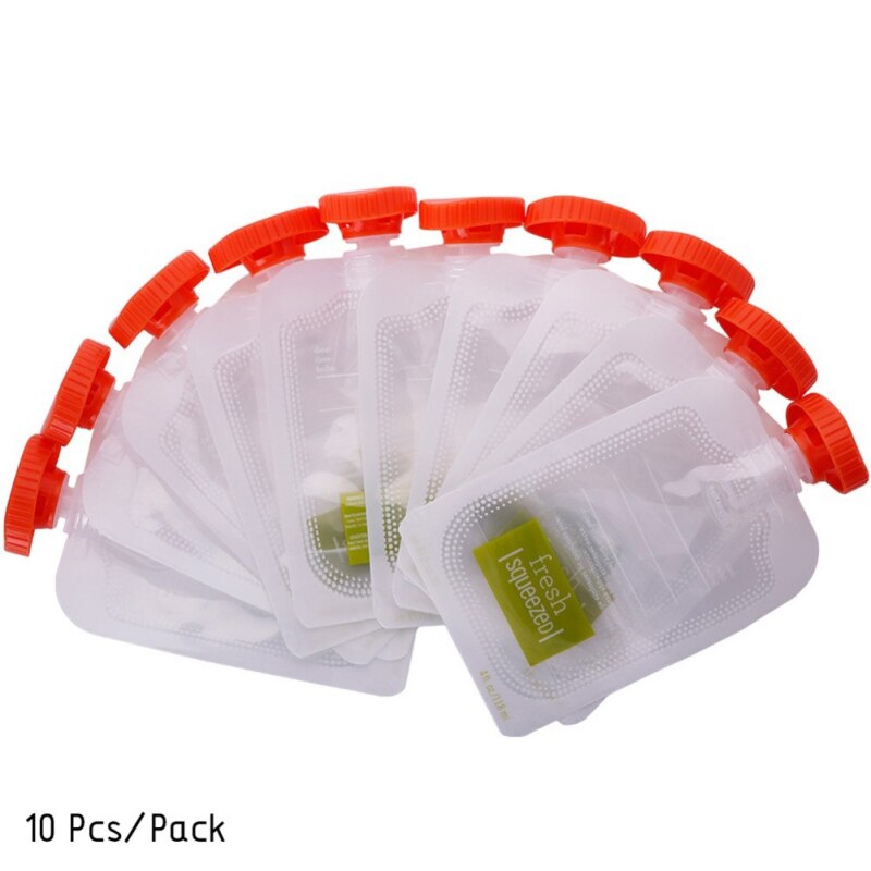 10 stuks Herbruikbare Vers Geperst Zakjes voor baby Spenen Voedsel Puree Hervulbare Squeeze opbergtas Voedsel Pouch