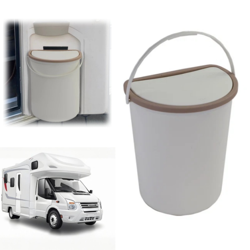 10L Plastic Trash Can Trash Bin With Lid For RV Camping Boats Caravan Motorhome Door Or Wall Mounting Waste Bin