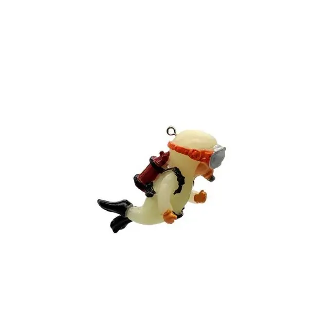 Fish Tank Decoration Floating Diver Ornaments Set Blue Guy Figurines for Underwater Scenery Bottom Aquarium Decor: Silver