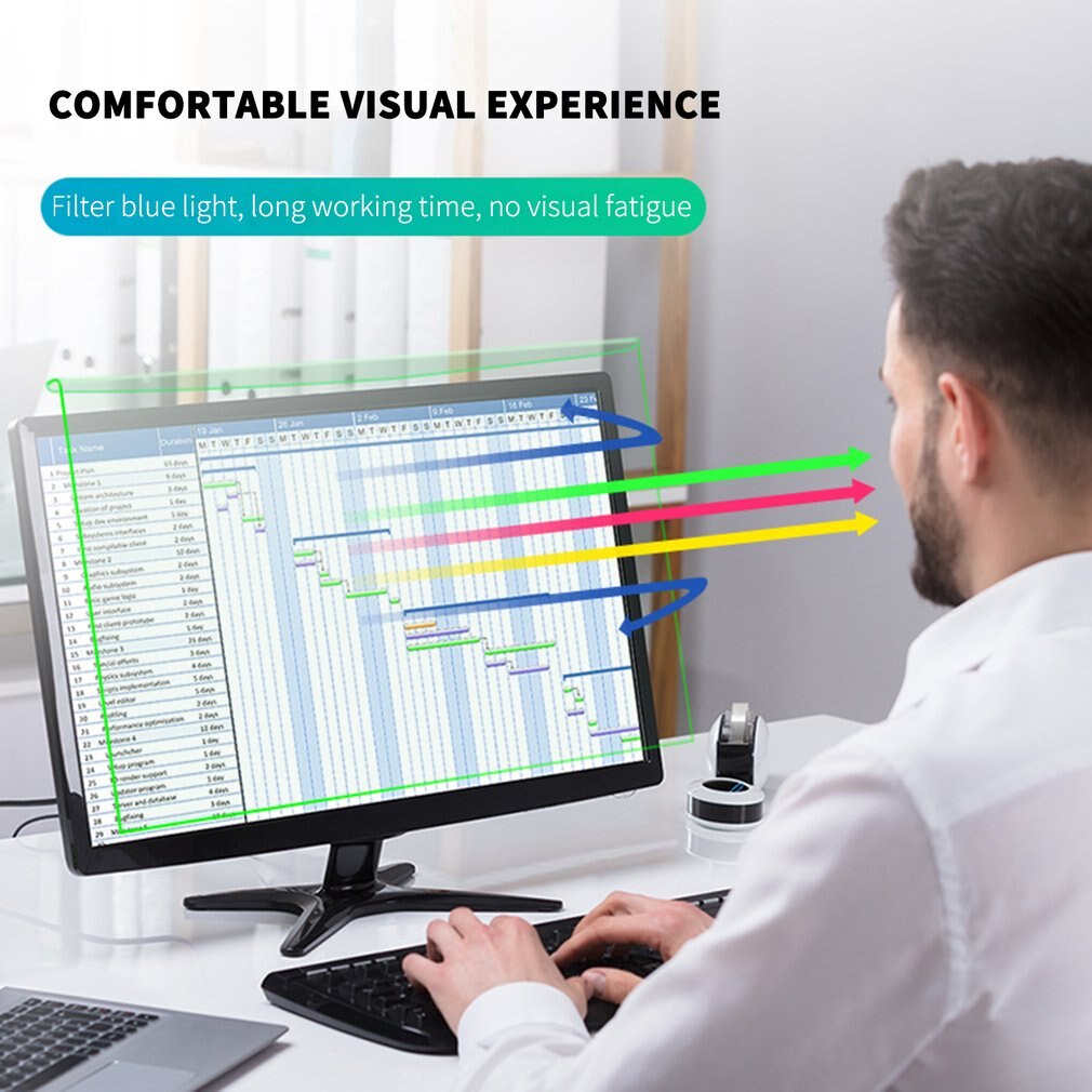 Anti blue light screen filter for computer widescreen desktop pc led display panel privacy filter screen anti blue light