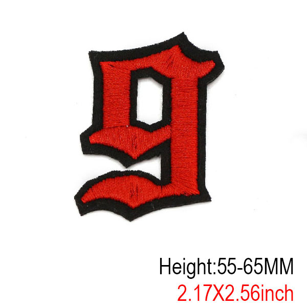 1Pc Red Number Patches Gothic Style Alphabet Embroidery Patches Iron On Patches for Clothes DIY Name Garment Accessories: VIOLET