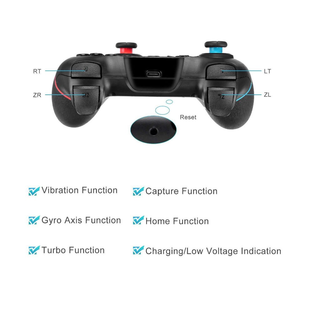 Mando inalámbrico con Bluetooth para Nintendo Switch, mando inalámbrico con 6 ejes para consola NS Switch