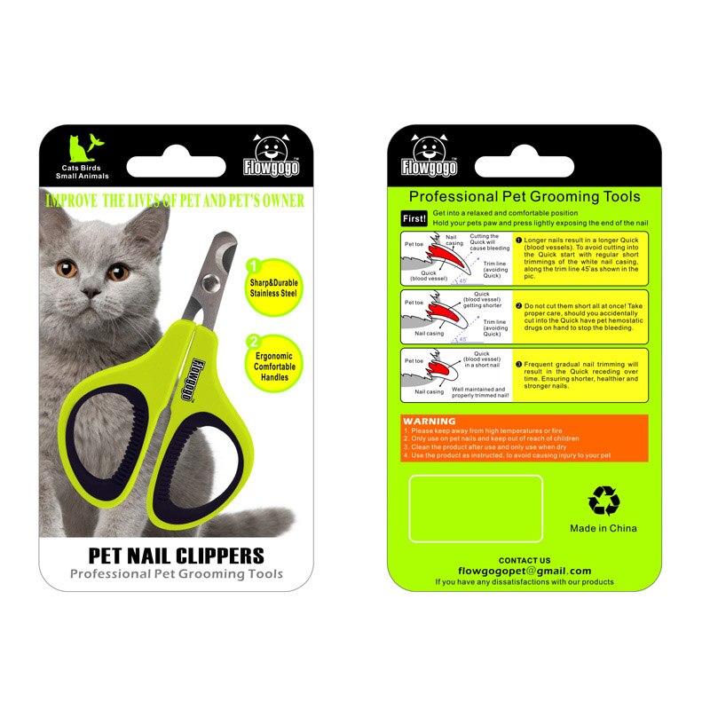 FLOWGOGO Professionele Rvs Kat Nagelknipper Huisdier vogels Nail Schaar Nail Cutter Puppy Pet Grooming: Default Title