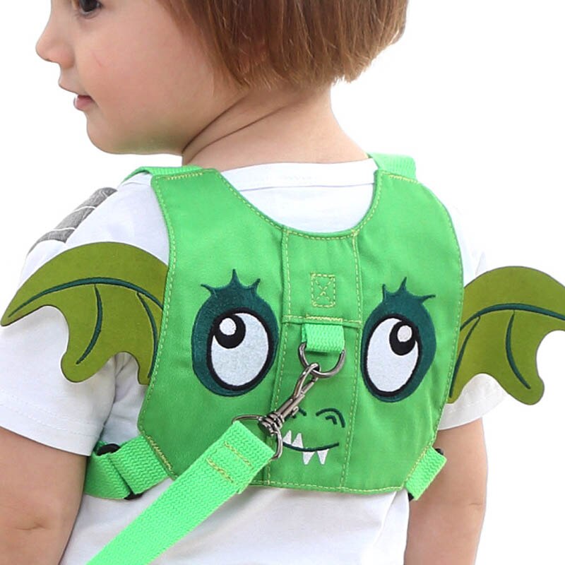 Children Learning Walking Back Traction Adjustable Safety Harness Toddler Walk Belt Keeper 1Pcs Anti Lost Rope Leash Accessories: cartoon animal green