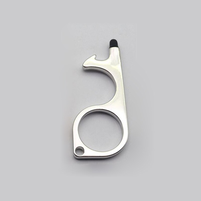 Outil d'ouverture de porte sans contact ouvre-porte mains libres outil de porte-clés sans contact pour poignées bouttonstouchscreen décapsuleur: Silver
