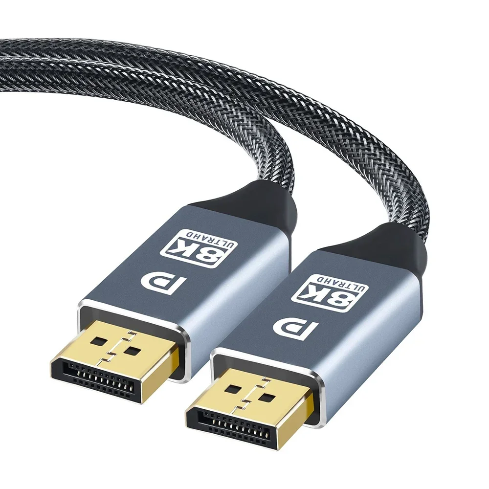 Displayport-kabel  dp 240hz -kabel  dp1.4 8k 4k 144hz 165hz displayport-kabeladapter til video-pc bærbar pc  tv 8k displayport-kabel: Hvit / <= 0.5m