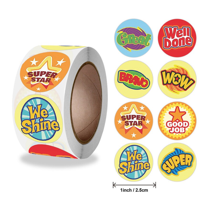 Cute Reward Students Stickers for Teachers and Parents School Motivational Stickers Classroom Supplies decor Sealing label