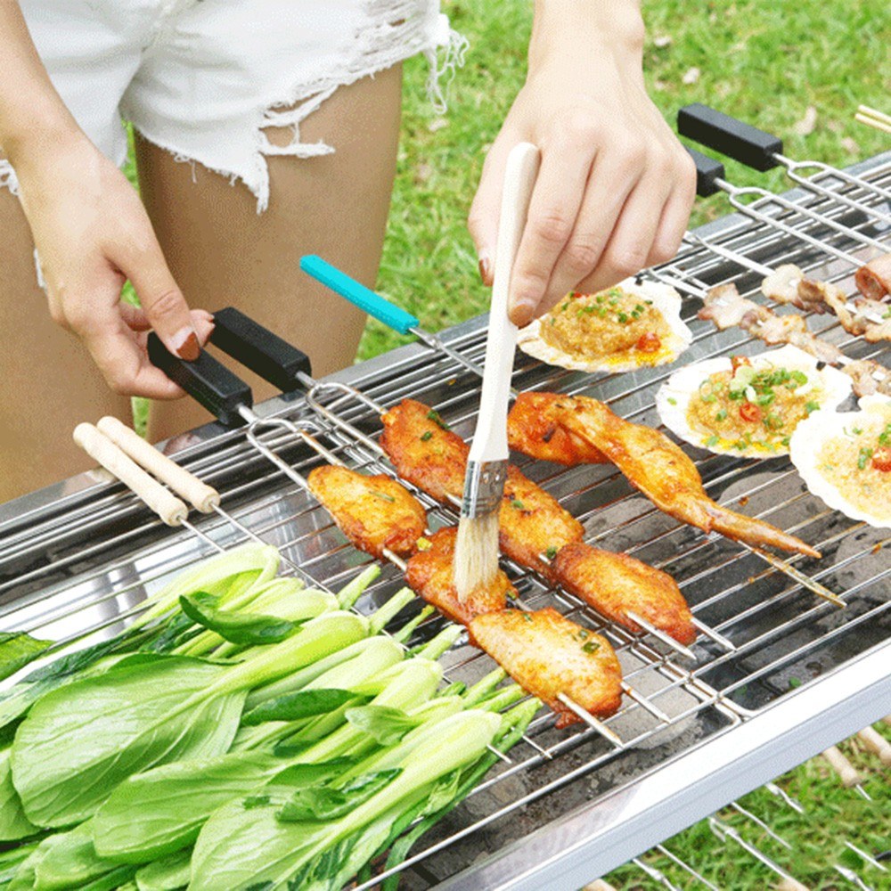 8 stücke Stahl Spieße BBQ Werkzeuge einstellen