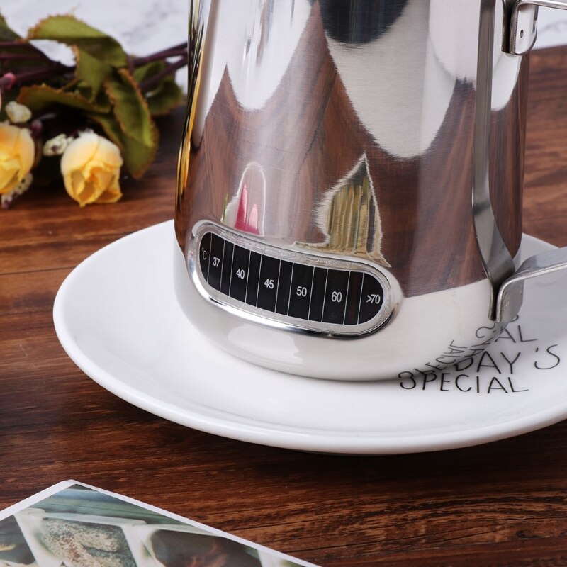 Stainless Steel Milk Frothing Jug Barista Coffee Pitcher With Thermometer 600ml Grandado
