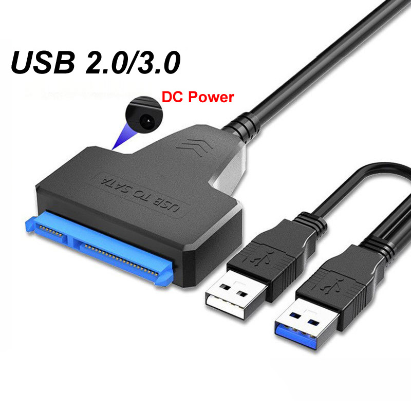 SATA vers USB 3.0 2.0 câble de disque facile USB 3.0 vers Sata III adaptateur de disque dur externe 2.5 pouces HDD SSD adaptateur de disque dur alimentation cc