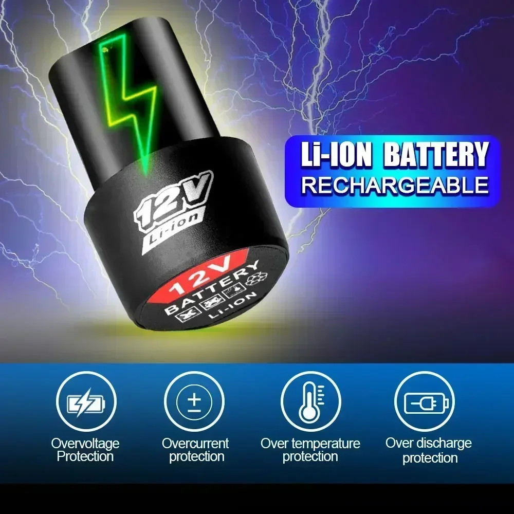 Nuevas baterías recargables de iones de litio de 12 V adecuadas para taladro eléctrico, destornilladores eléctricos, amoladoras angulares, etc. Herramienta eléctrica
