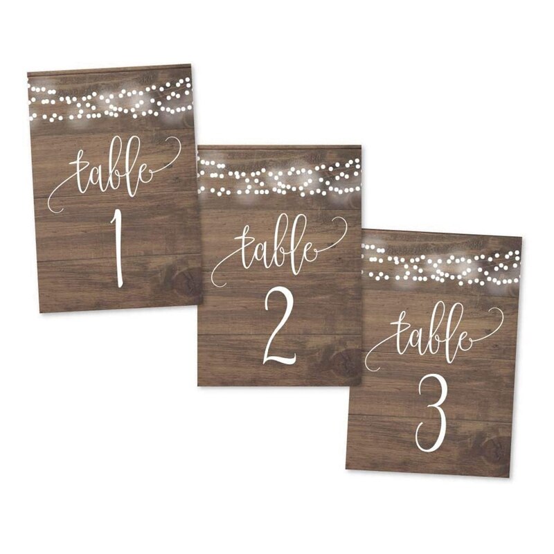25 PCS Wood Number Double Sided Signs Wedding Table Numbers 1-25 For Wedding Reception Restaurant Birthday Party