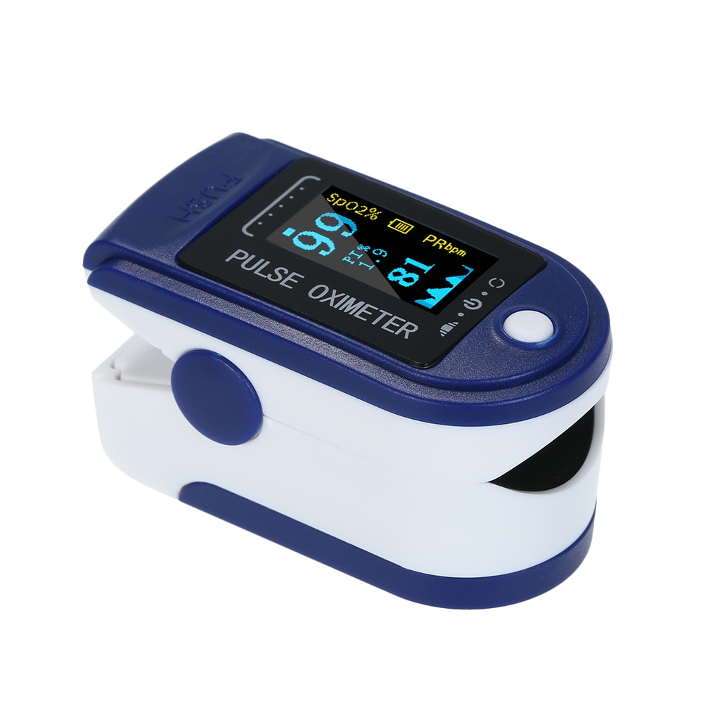 Oxymètre de doigt Portable pulsoximètre du bout des doigts oxymètre de pouls moniteur de fréquence cardiaque de pouls de pression artérielle sans batterie: Type 5 Blue