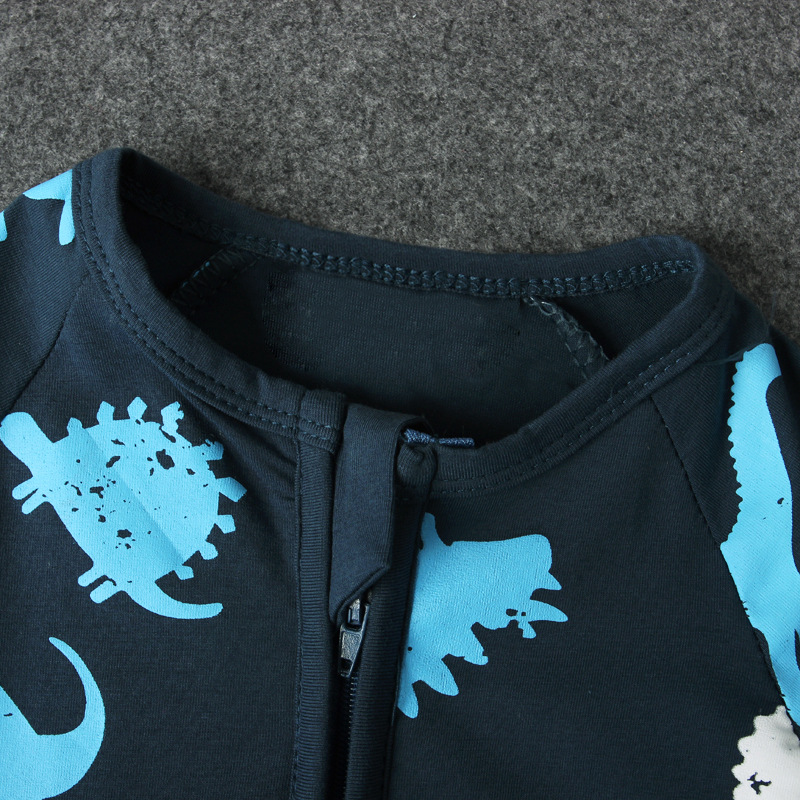 Cartoon Dinosaur Patterned Long-Sleeve Jumpsuit Zip 1.02