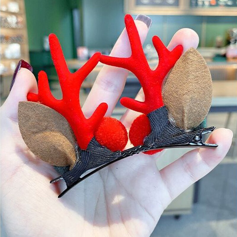 Serre-tête en bois d'élan pour filles, épingle à cheveux, serre-tête de dessin animé, décoration de noël, Super mignon, 2022