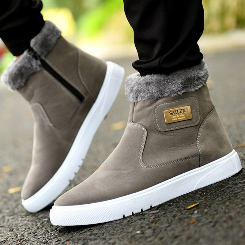 Dikke Warme Mannen Laarzen Schoenen Mannen Winter Snowboots High-Top Mannen Casual Schoenen Met Bont Plus fluwelen Enkellaars Mannelijke
