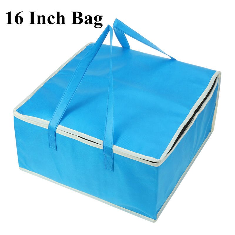 16 zoll Isolierte Tasche Mittagessen Kühltasche Isolierung Klapp Picknick Tragbare Eis Packung Lebensmittel Thermische Lebensmittel Tasche Pizza: 16 Inch Blue