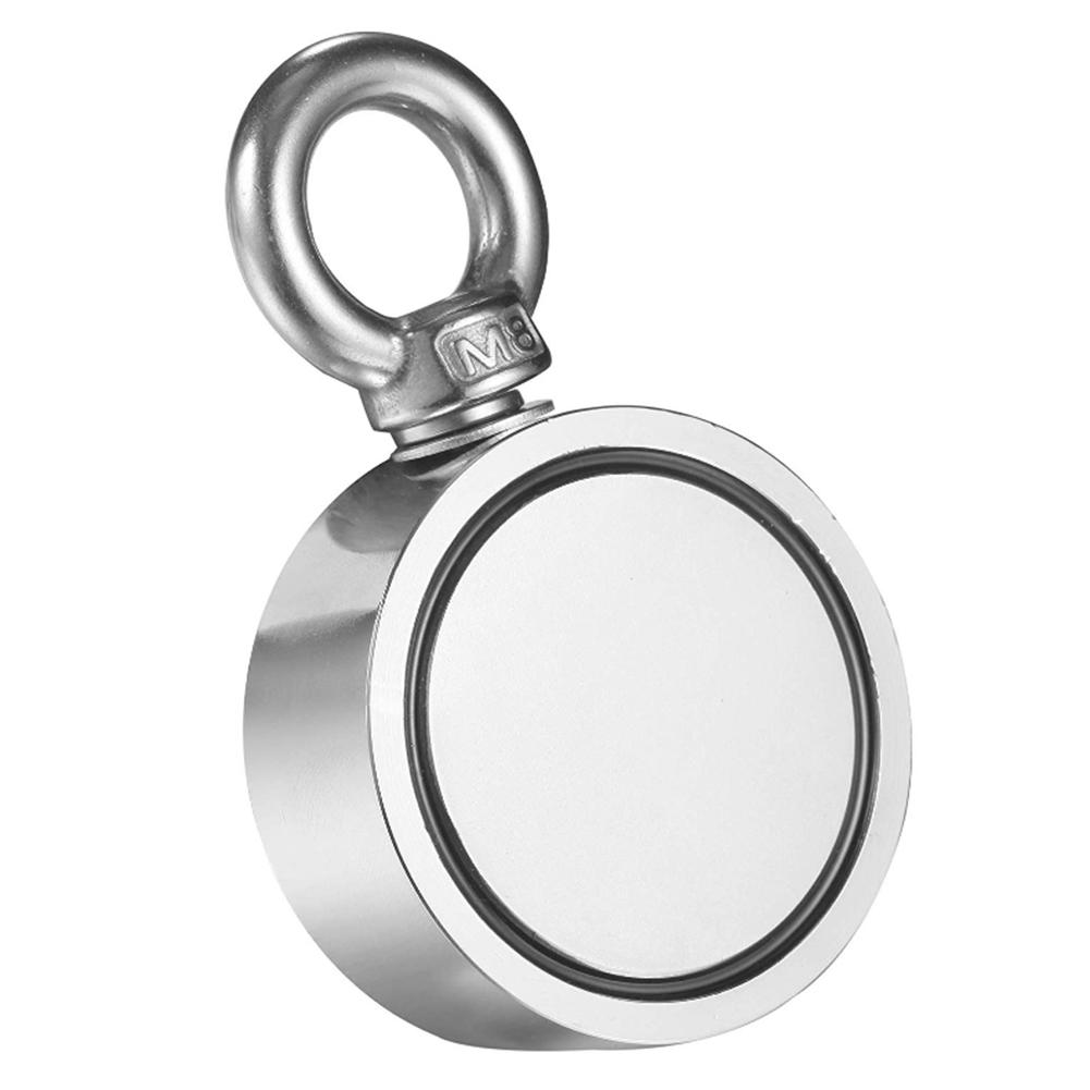 Neodímio Ímãs De Pesca (Double-Sided Magnética) rodada Ímã De Neodímio Com Olhal-Ímã Para O Rio/Lago de Pesca 4 Tamanhos: A