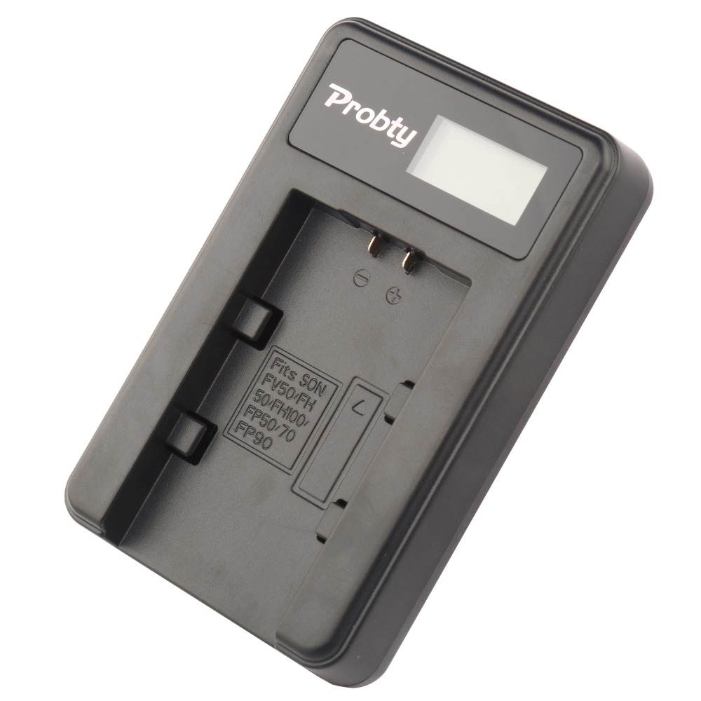 Para sony NP-FH50 NP FH50 de batería de la Cámara LCD + cargador para Sony A230 A330 A290 A380 A390 HDR-TG1E TG3 TG5 TG7 DSC-HX1 DSC-HX200: 1 PcsCharger