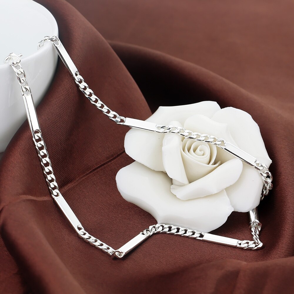 Occident-collar de plata de ley 925 para hombre, joyería de plata sólida, cadena de plata Popular, 47cm, de cumpleaños para novio