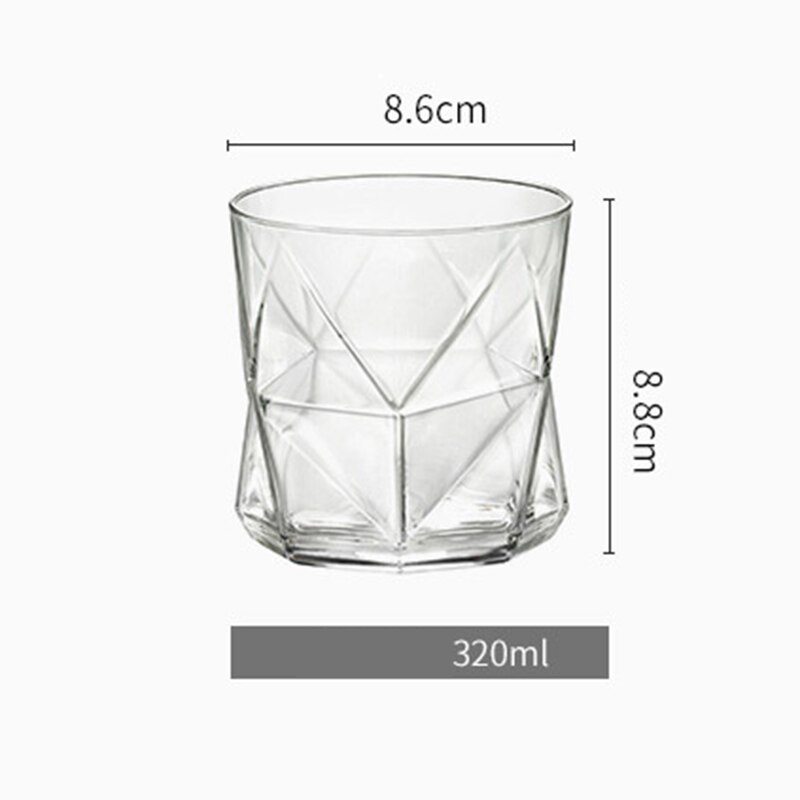 320/480ml whiskyglas skotsk glas bourbon sten glasformet krystalklart glas til vinbar club party: 320 gennemsigtige