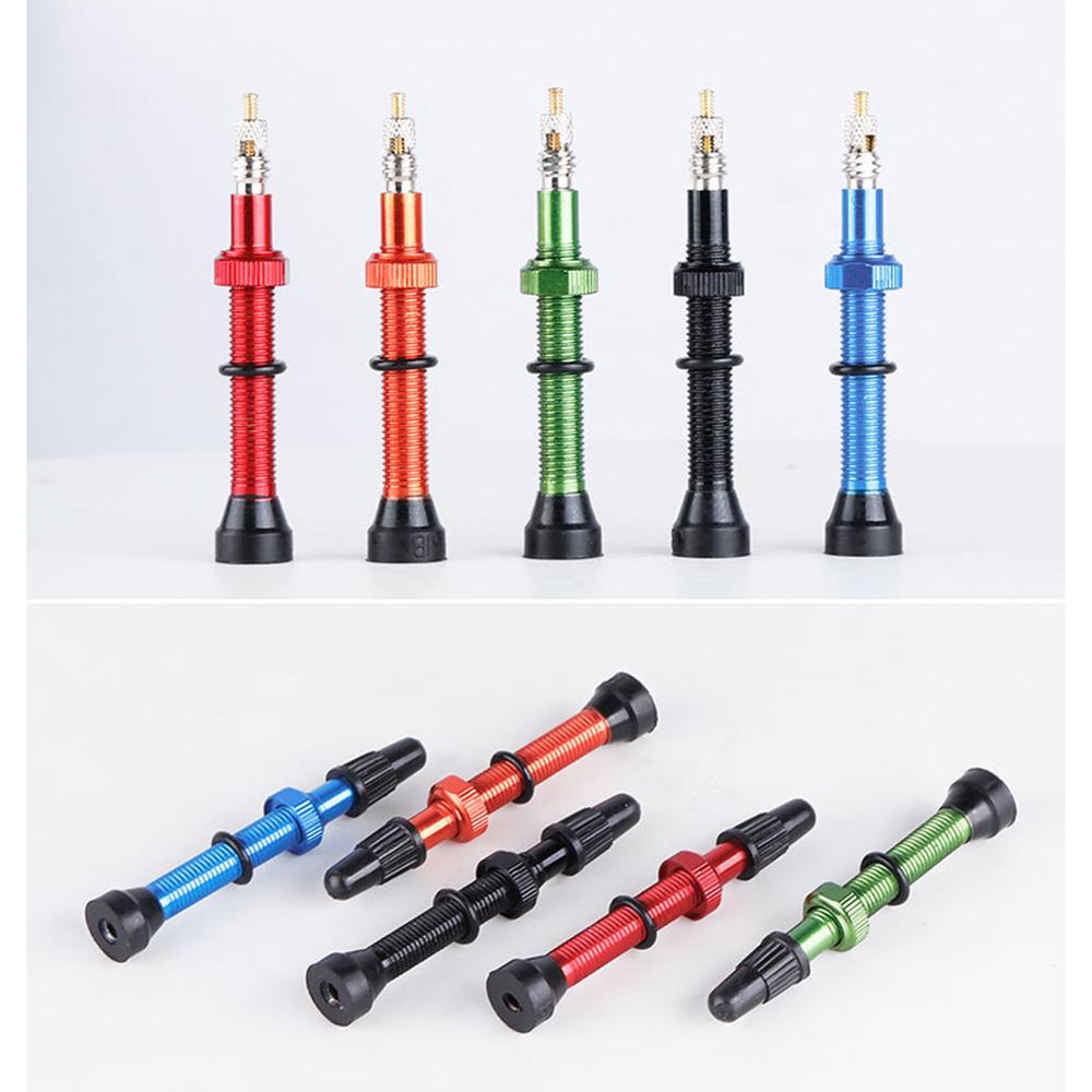 1 paar Fiets 48mm 60mm Presta Ventiel voor Racefiets MTB Fiets Tubeless Banden Messing Kern Legering Stem kit Compatibel Tool