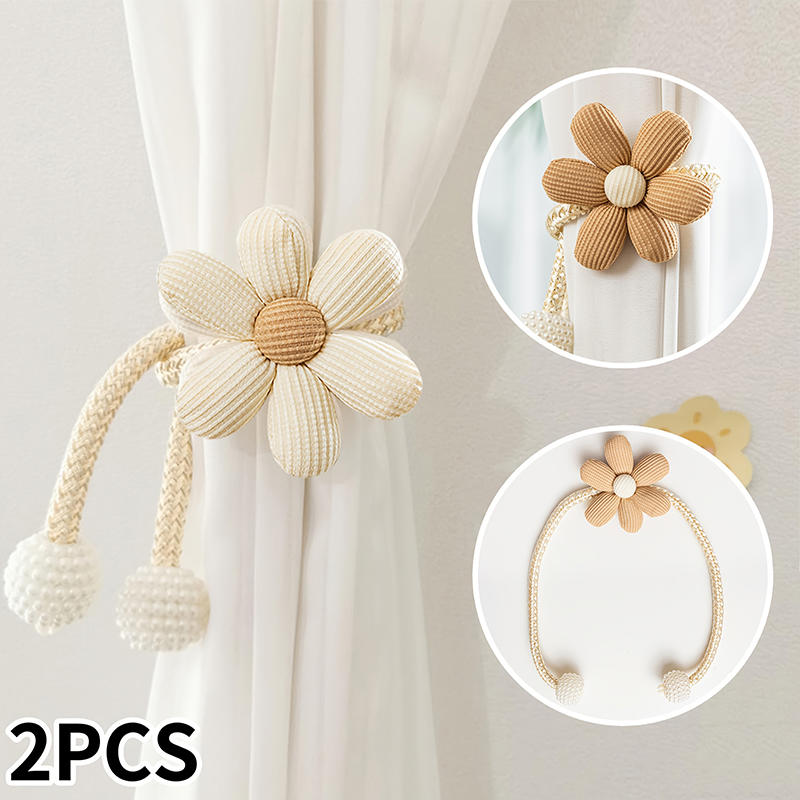 2/4 Stuks 3D Bloem Gordijn Banden Auto Gordijn Banden Gordijn Magnetische Bal Tie Touw Bundel Touw Thuis/kamer Decoratie