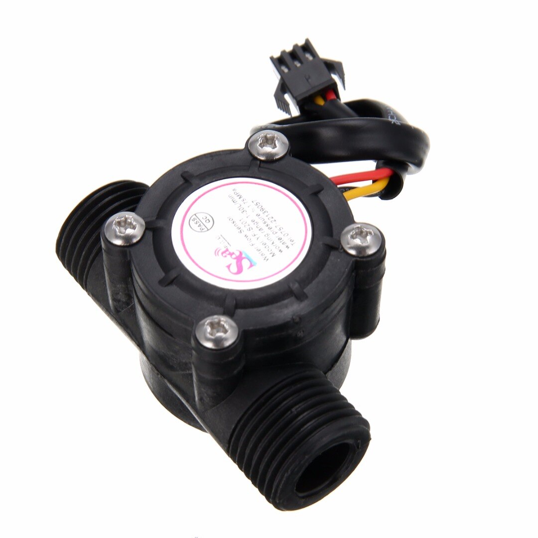Débitmètre de capteur de débit d'eau 2.0MPa 1/2 ''testeur de contrôle de débit d'eau de capteur de débit d'eau 1-30L/min pour l'essai de débit d'eau