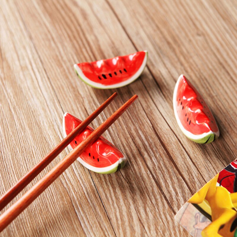 2 sztuk stojak na pałeczki śliczne arbuz pomidor ceramiczne stołbyć winnym dekoracyjne stojak łyżka widelec zastawa stołowa robić kuchni Hoders Dropshipping