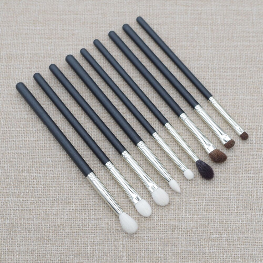 Pincel de maquillaje hecho a mano, mezcla de sombra de ojos, pelo de cabra Saikoho, pelo de caballo, herramientas cosméticas, juego de pinceles de maquillaje