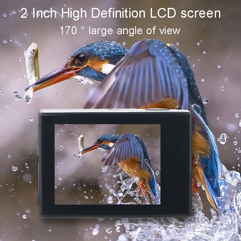 Caméra d'action 4K HD Anti-secousse, 30M sous-marine, étanche, WiFi Ultra-mince avec Kit d'accessoires de caméra