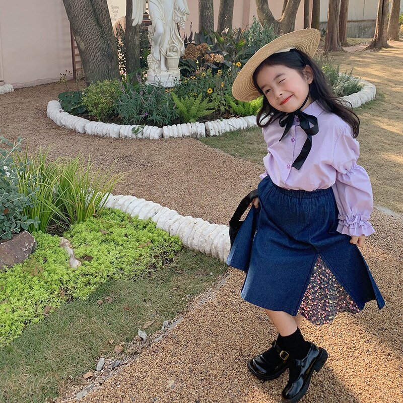 Baby girl patchwork sequined denim skirt Girls fashion mermaid little princess skirts 2-7Y