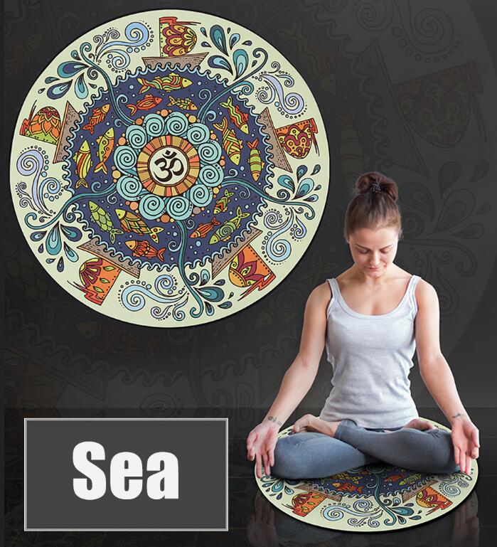 3mm Thick Round Non-slip Natural rubber Mat with Zan Mark Exercise Sport Mat for Fitness Meditation Meditate Carpet: Purple