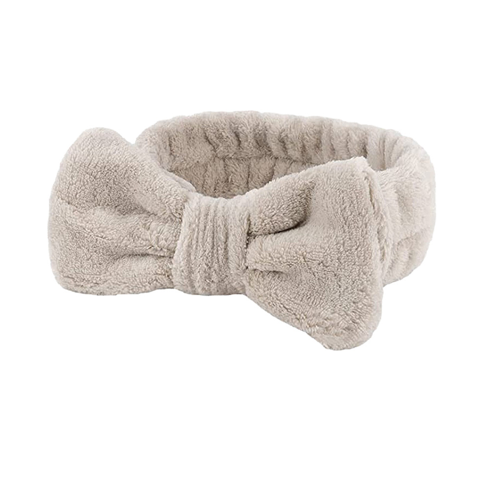 Diademas para el pelo para lavar la cara, diadema con lazo de lana Coral suave y cálida para mujeres y niñas, turbante, accesorios para el cabello de: Caqui