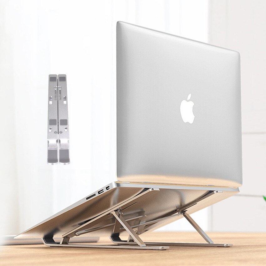 Laptop Stand Draagbare Hoogtes Verstelbare Aluminium Licht Desktop Geventileerde Koeling Houder Vouwen Ultra Voor Macbook